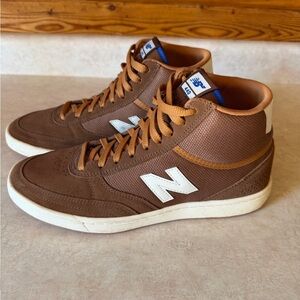 New Balance 440: Brown and White High-Top Sneakers